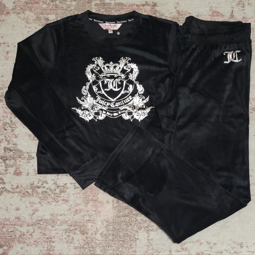 🖤Juicy Couture Black Velour Sleepwear Lounge Set - M